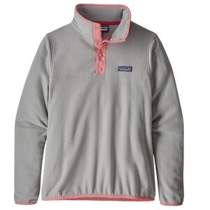 Patagonia Gray and Pink Micro Snap-T Pullover